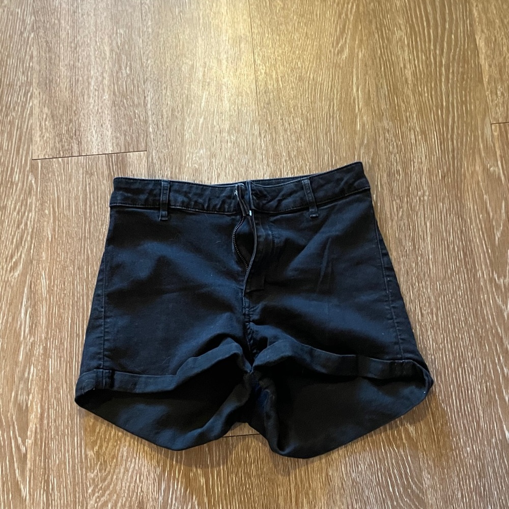 High waisted black shorts